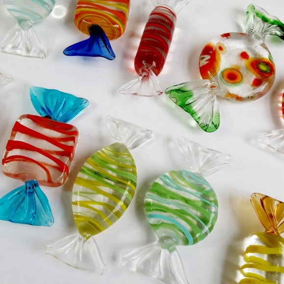 Hand-blown Glass Candy 12 pcs Multicolored from Lillian Vernon Original Box - Picture 4 of 6